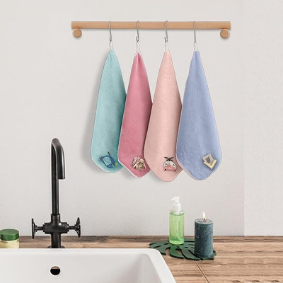 MAXOSHINE Microfiber 300 GSM Hand Towel Set(Pack of 4)