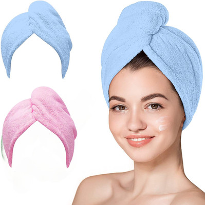 Cotton Bolls Textiles Microfiber 280 GSM Hair Towel(Pack of 2)