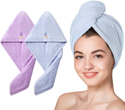 YELLOW WEAVES Microfiber 300 GSM Hair Towel Set(Pack of 2)