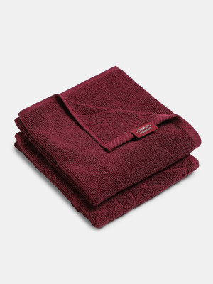 JOCKEY Cotton 500 GSM Hand Towel Set(Pack of 2, Burgundy)