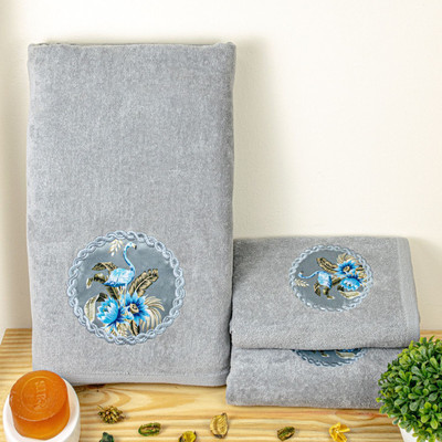 RANGOLI Cotton 450 GSM Bath, Hand Towel Set(Pack of 3)