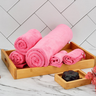 Black Gold Microfiber 400 GSM Bath Towel Set(Pack of 5)