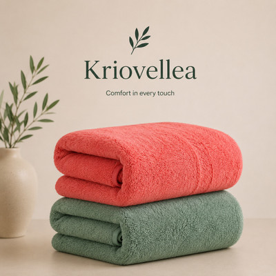 KRIOVELLEA Microfiber 500 GSM Bath, Sport, Beach Towel(Pack of 2)