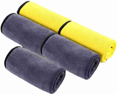 WebDealz Heavy Double Sided Microfiber Cloth for Cleaning MCT30x5.83 Sponge Wipe(Medium, Pack of 5)