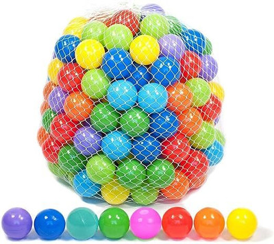 MINIKIDZ Baby 72 Premium Multicolour Balls for Kids Pool Pit/Ocean Ball Without Sharp Edges Soft Balls for Toddler Play Tents & Tunnels Indoor & Outdoor Bath Toy(Multicolor)