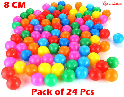 Kid's Charm 24 Premium Plastic Balls Multicolour 6CM Baby Balls for Pool Pit/Ocean Ball Bath Toy(Multicolor)