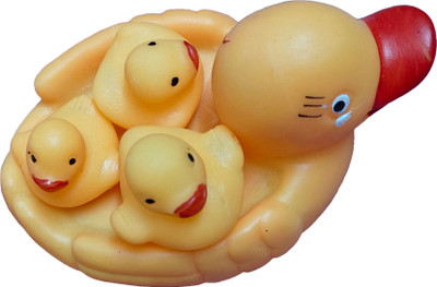 ZSA TRADERS 4 in 1 Duck Family (Baby Bathing 1 Big Duck with Chu Chu sound & 3 Small Duck) Bath Toy(Yellow)