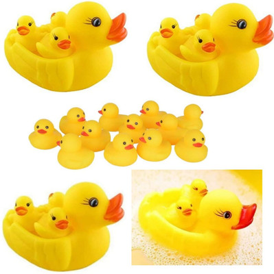 littlewish Duck 16 in 1 Chu Chu Duck Family Baby Bathing Toys Set Bath Toy(Yellow)