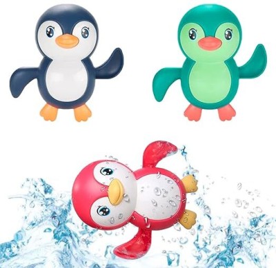 SR Toys Plastic Floating Penguin Bathtub Toy for Kids Bath Toy(Multicolor)