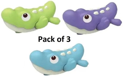 Enorme Cute Floating Crocodile Animal Baby Bathing Pool Toy for Toddlers - Any 3 Pcs Bath Toy(Multicolor)