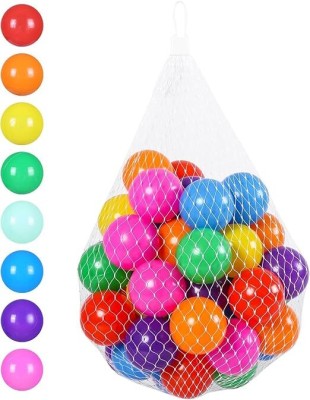 MINIKIDZ Baby (96 balls) Premium Multicolour Balls for Kids Pool Pit/Ocean Ball Without Sharp Edges Soft Balls for Toddler Play Tents & Tunnels Indoor & Outdoor Bath Toy(Multicolor)