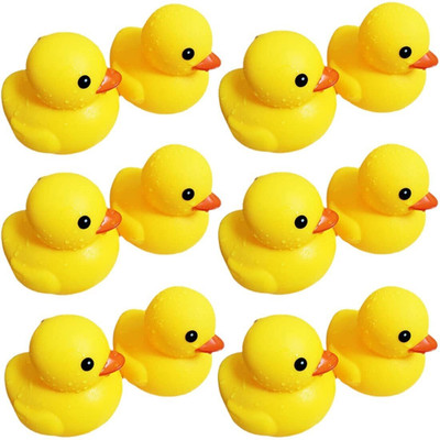 BKDT Marketing Bath Duck Toys 12 PCS Yellow Rubber Ducks Squeak & Float Ducky Baby Shower Pool Bath Toy(Multicolor)