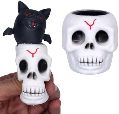 Abhinandan Decors Skeletal Halloween skull squeez toy Bath Toy(White)