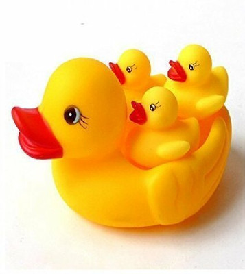 M S.Toys Chu Chu Sound Soft Non-Toxic Toddler Baby Bath Toys- Animal Shape (4 Pc Chu Chu) Bath Toy(Multicolor)