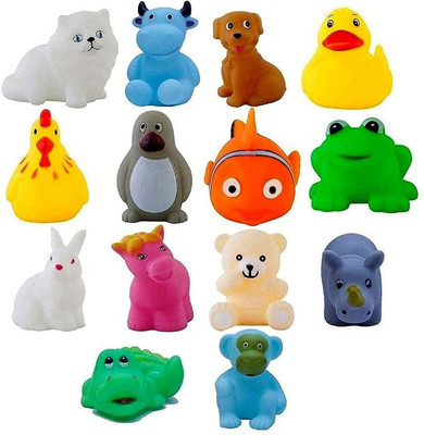 Sanchi Creation Baby Bath Toy Set of 12 Pcs Chu Chu Colorful Animal Shape Toy Bath Toy(Multicolor)