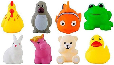 vworld Non-Toxic Baby Squeeze Sound Bath Toy Colourful Chu Chu Set of 8 Pcs Mix toy Bath Toy(Multicolor)