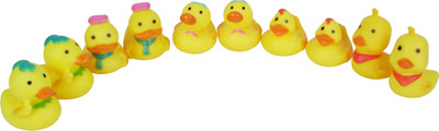 asian Squeeze Bath Ducks - 10pcs-Chu Chu Squeezy For Toddler Bath Toy(Yellow)