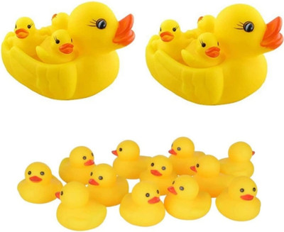 Shining Edge Duck 8 in 1 Chu Chu Duck Family Baby Bathing Toys Set. Bath Toy(Yellow)