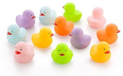 DINZOPT Multi Color Duck 12 pcs Bath Toy(Multicolor)