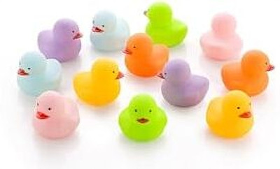 Chaknak aby Bath Duck Toys, 12 Mini Multicolor Rubber Duckies Bath Toy(Multicolor)