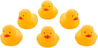 BKDT Marketing Bath Duck 6 PCS Yellow Rubber Ducks Squeak & Float Ducky Baby Shower Pool Toy Bath Toy(Yellow)