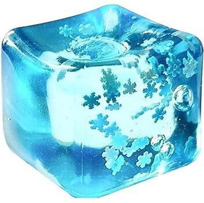 Flexi Madhav Stress Relief Toys Ice Cube with Snowflakes Squishy Small Squeeze Ball Bath Toy(Blue)