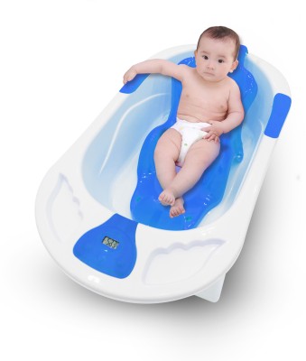 StarAndDaisy Baby Bathtub & Bath Seat with Temperature Sensor | Baby Kids Bather chair(Blue, White)
