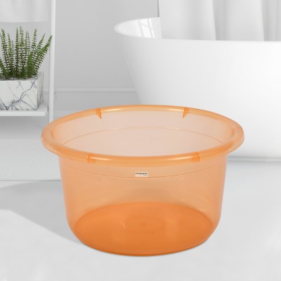 HOMESTIC Multipurpose Tub for Bathroom-Feeding Pan-Bathing|25 LTR|Transparent Orange(Orange)