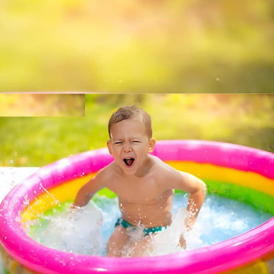 Olsic 3 Feet Inflatable Kids Pool Bath Pool Tub Inflatable Swimming Pool(Multicolor)