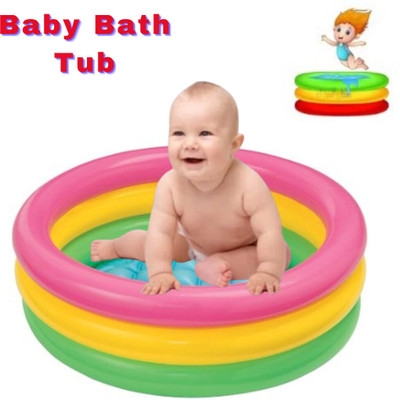 Tinybloom Baby Pool Bath Water Tub for Kids Soft Inflatable Tinybloom2105(Multicolor)