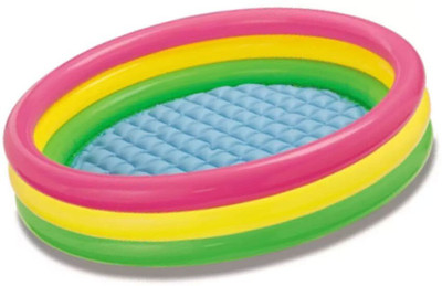 JOY MAKER Portable inflatable 3 ft Multicolor ring bath tub Child tub(Multicolor)