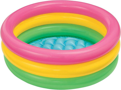 HouseOfCommon Inflatable Kiddie Pools Kids Swimming Pool Toddler Pools, 3 ft Large Summer Pool(Multicolor)