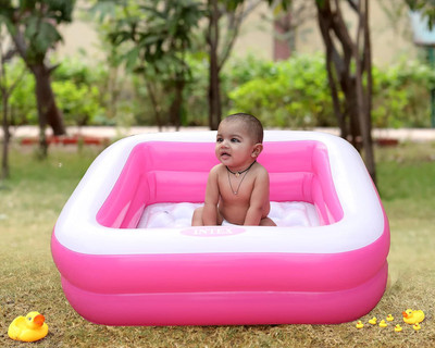 GOSHOPPE ENTERPRISES New Summer Pool for Kids Square 3 Feet (Colour as per availbility)(Multicolor)