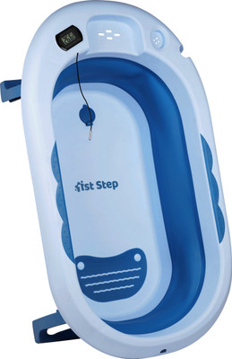 1st Step Folding Bath Tub with Thermometer and Anti-Skid Base for Kids of 0 to 3 Years(Blue)