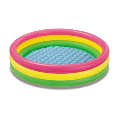FERONS Portable inflatable 3 ft 3 ring bath tub Child tub Cushion Portable bathtub(Multicolor)