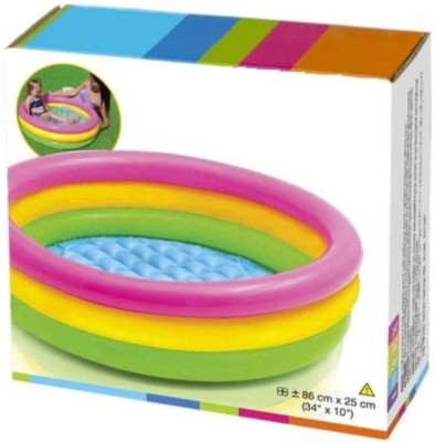Olsic 3feet Kid Pool Bath Pool Tub Toy for Kids Inflatable Swimming Pool(Multicolor)