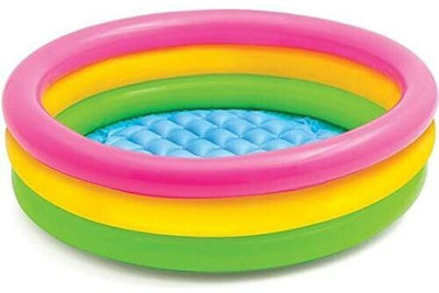 JOY MAKER Sunset Glow Baby Pool For kids Round Play Box Pool Bath Tub 1-5Years Size 2ft(Multicolor)