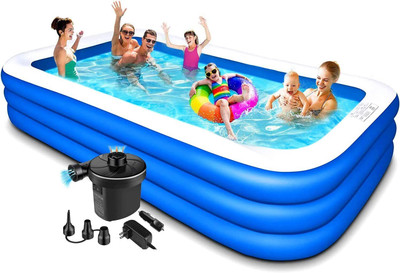 JOY MAKER Inflatable Swimming Pool above Ground,8.5 Feet-Best way for Kids and Adults(Blue)