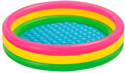 HouseOfCommon Baby Pool Bath Water Tub for Kids Soft Inflatable Pool Kid's, 3ft 2-3-4 Years(Multicolor)