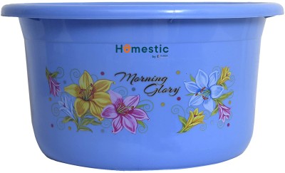 HOMESTIC Flower Print Unbreakable Plastic Multipurpose Bath Tub/Washing Tub 25 Ltr (Blue)(Blue)