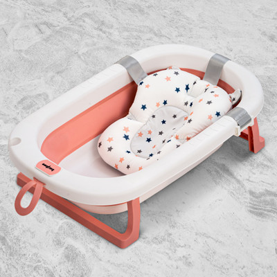 baybee Foldable Baby Bath Tub for Kids 0 to 3 Years with Support Cushion & Drainer(Baby Mini Swimming Pool for Kids Bathtub with Anti Skid Base (Fairy, Pink))
