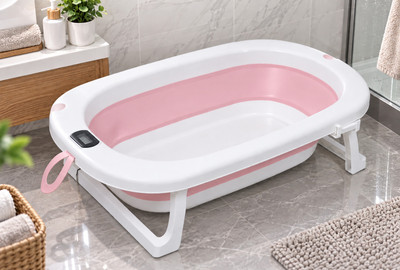 KIDDERY PREMIUM BABY BATHTUB WITH TEMPERATURE DISPLAY IDEAL OPTION FOR BABY SHOWER GIFT(Multicolor)