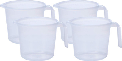 KUBER INDUSTRIES Plastic Bath Mug(White 1.1)