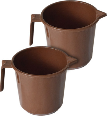 KUBER INDUSTRIES Plastic Bath Mug(Brown 1.5)