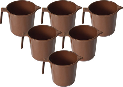 KUBER INDUSTRIES Plastic Bath Mug(Brown 1.3)