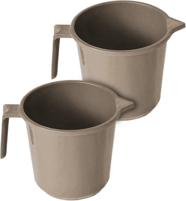 KUBER INDUSTRIES Plastic Bath Mug(Brown 1.5)
