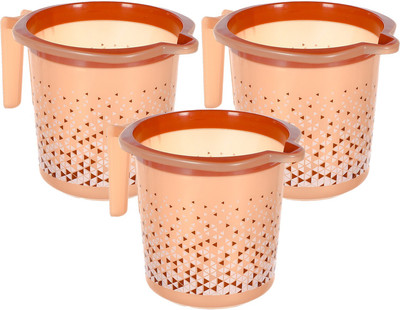 KUBER INDUSTRIES Plastic Bath Mug(Brown 1.5)