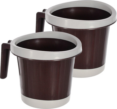 KUBER INDUSTRIES Plastic Bath Mug(Brown 1)