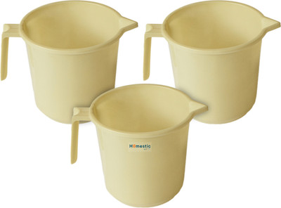 HOMESTIC Plastic Bath Mug(Yellow 1.5)