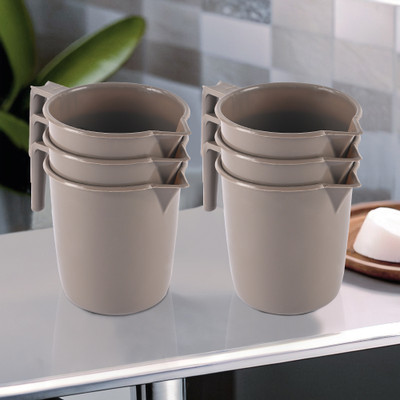 KUBER INDUSTRIES Plastic Bath Mug(Brown 1)